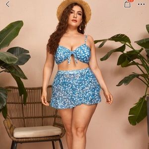 3 piece plus size swimsuit SHEIN